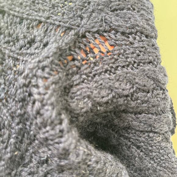 SAOL Ireland Merino Wool Cable Knit Long Line Cardigan Sweater Warm Size M - Picture 9 of 9